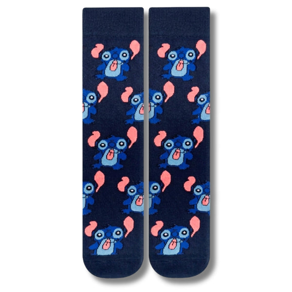 Navy Blue Stitch-Patterned Tongue