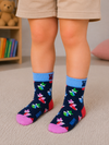 Colorful fox pattern crew socks for toddlers aged 2–3 years in a soft cotton blend.