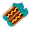 Hotdog Mustard Ankle Socks! Designed to look like a delicious hotdog with layers of bun, sausage, and zigzag mustard, 