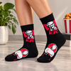 Black crew socks featuring KFC Colonel design in red and white