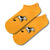 Lazy Cat Ankle Socks, featuring a cute black and white cat lounging on a vibrant yellow base.