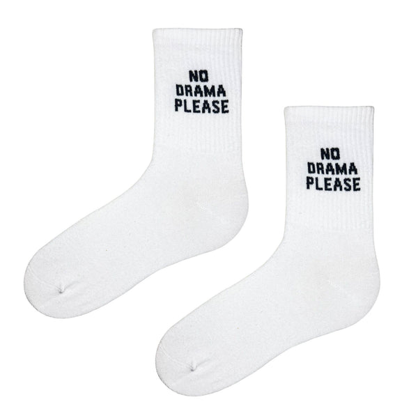 No Drama Please”, these socks are perfect for anyone who loves minimal style with a strong message. 