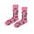  Nutella Patterned Pink Socks! These bright pink crew socks are sprinkled with adorable Nutella-style jars 