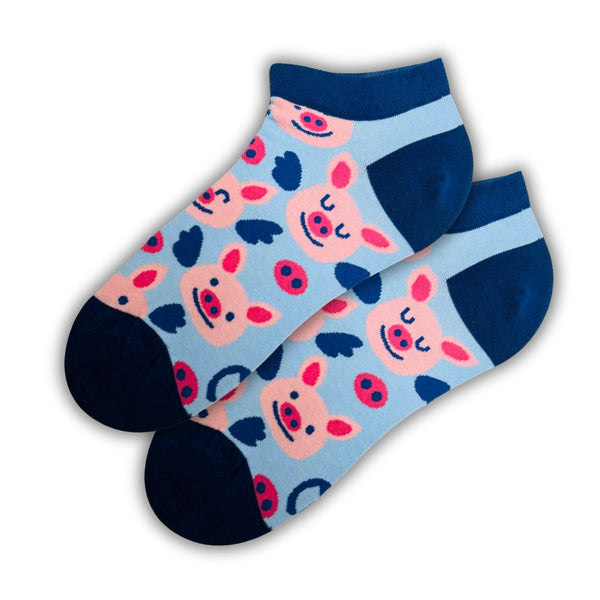Pig Patterned Ankle Socks featuring an adorable pig face pattern