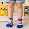 Grey Pikachu and Poké Ball ankle socks with blue cuffs and toes for kids aged 3–5 years