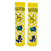  Pokémon Character Socks! Featuring fan-favorite Pikachu, Bulbasaur, and Squirtle on a bright yellow checkered background, these socks are perfect for trainers of all ages. 