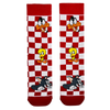  Red Checkerboard Cartoon Squad Socks! Featuring vibrant checker patterns and beloved animated characters, 