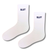 White crew socks featuring bold black SLUT text on the ankle