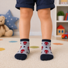 Grey Spider-Man ankle socks with red mask and black star pattern for kids aged 3–5 years
