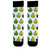 Thumbs Up Emoji Socks. Featuring a colorful all-over thumbs-up pattern in yellow, green, and blue on a white base with black cuffs and toes, 
