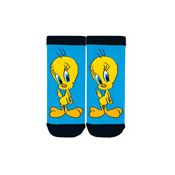 Tweety kids socks. Designed with the lovable yellow canary on a vibrant blue 