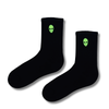 Alien Embroidery Black Crew Socks