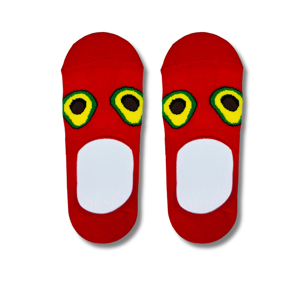 Avocado Invisible Red Socks
