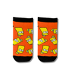 Bart Simpson Patterned Ankle Socks with repeating cartoon character design on orange fabric.