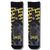 Batman crew socks featuring a black and grey Batman design with yellow background and repeating bat symbols