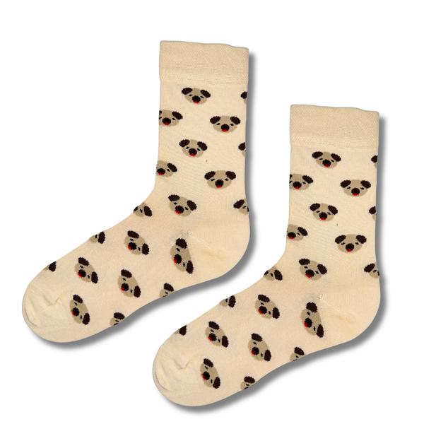 Beige Puppy Face Socks