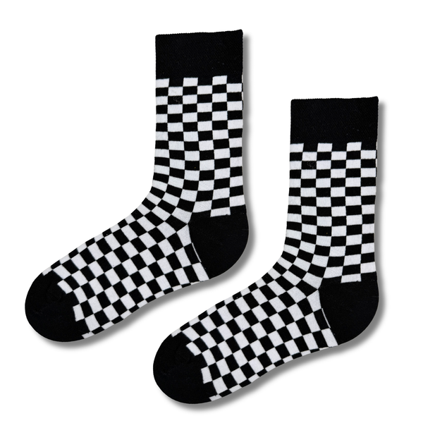 Black & White Racing Checkered Socks