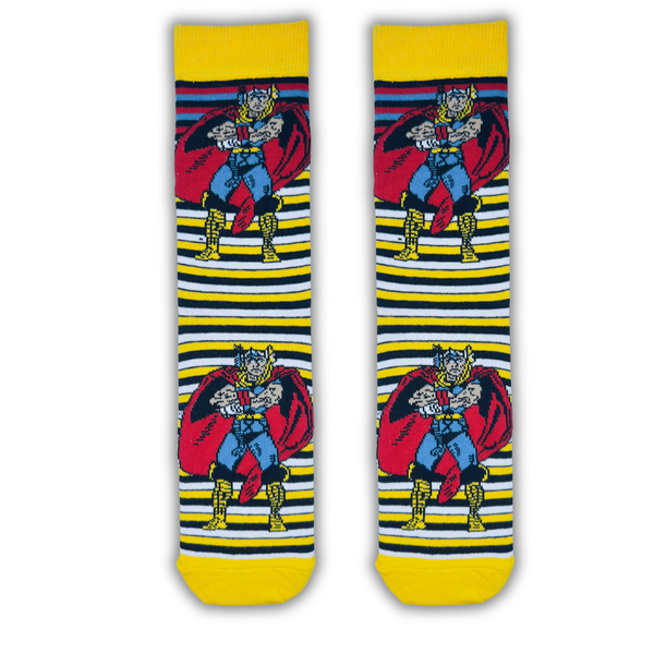 Bold Hero Striped Graphic Socks