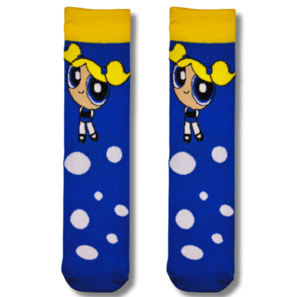 Blue Bubble Pattern Crew Socks