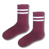 Burgundy Retro Stripe Crew Socks