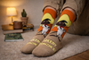 Funny Mexican Cartoon Mouse Socks unisex breathable novelty socks with sombrero character design