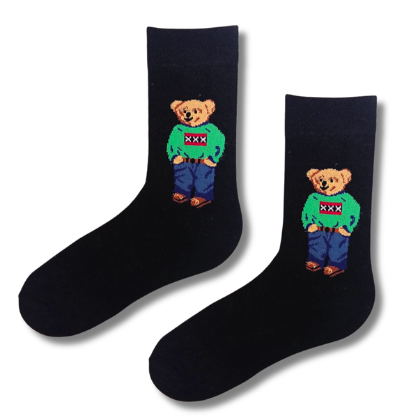 Classic Bear Black Socks