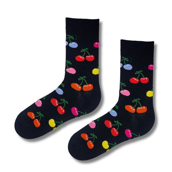 Colorful Cherry Pattern Socks