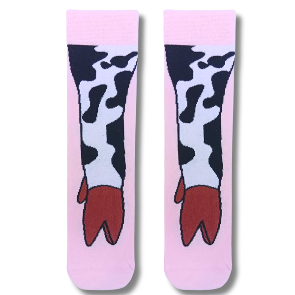 Cow Legs Pink Crew Socks