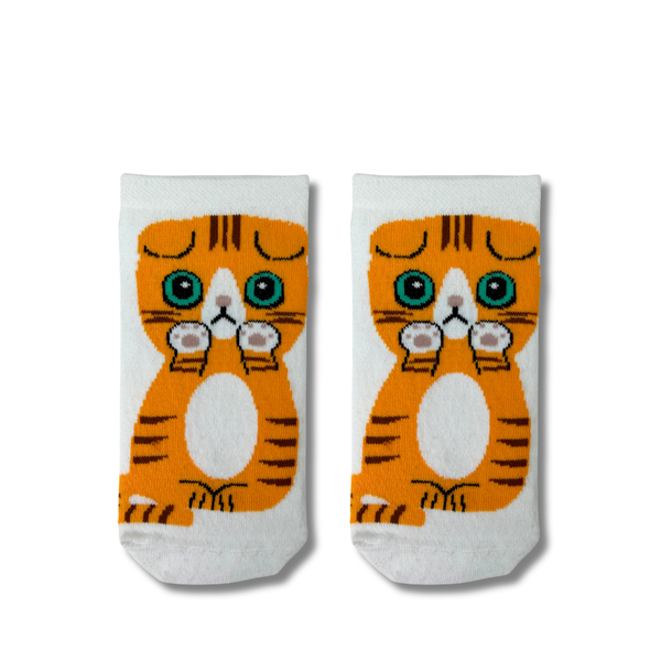 Cute Orange Kitten Ankle Socks