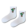Free Hugs Cactus White Crew Socks