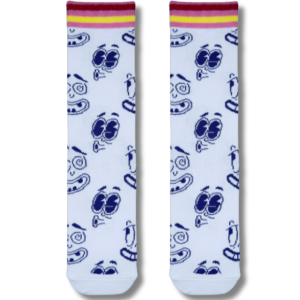 Funny Cartoon Faces Crew Socks