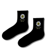 Have a Nice Daisy Black Crew Socks