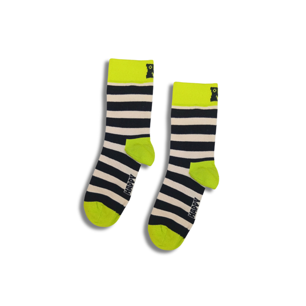 Kids Neon Stripe Crew Socks (3–5 Years)