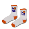 White LOVE Basketball Crew Socks