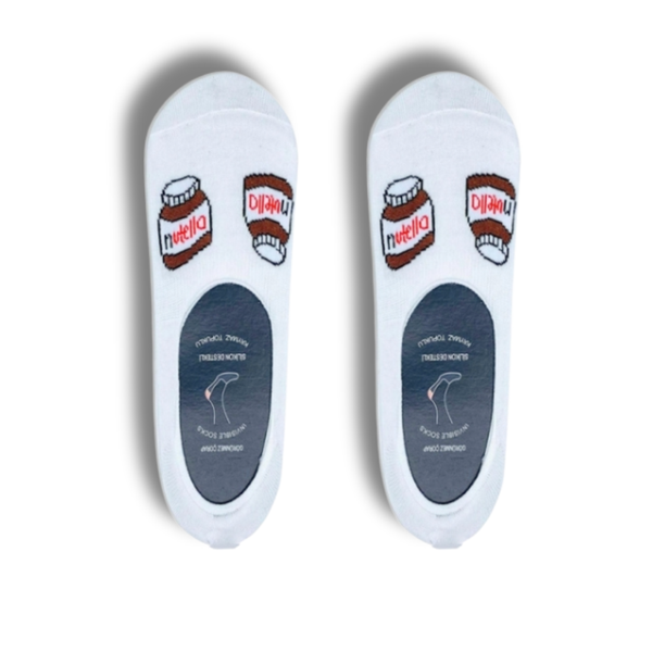 Nutella Jar WhiteAnkle No-Show Socks