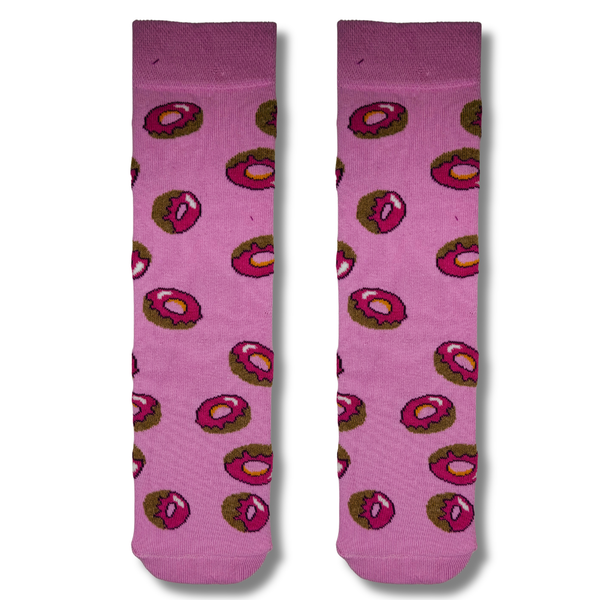Pink Donut Pattern Socks