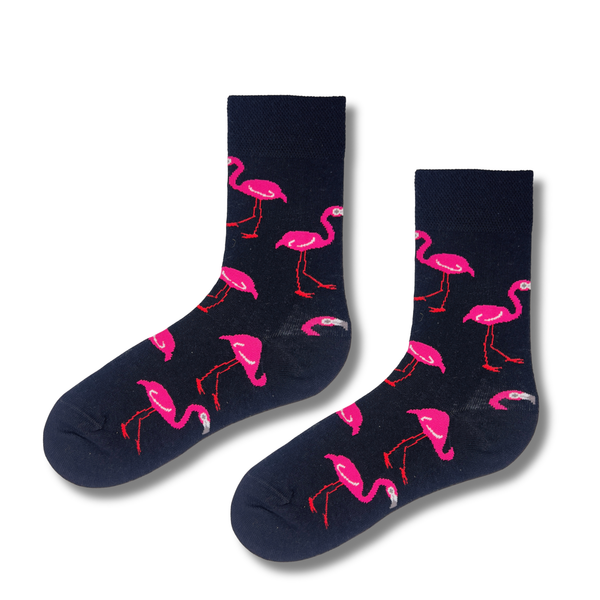 Pink Flamingo Pattern Socks