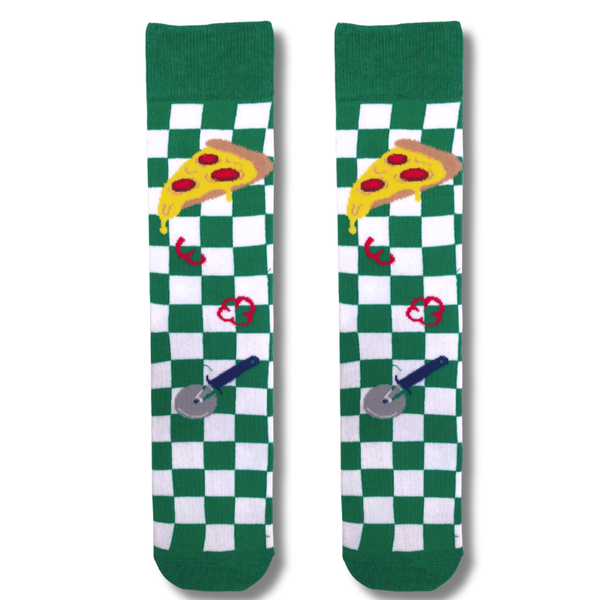 Pizza Checkerboard Crew Socks
