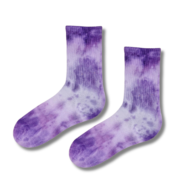 Purple Tie Dye Crew Socks
