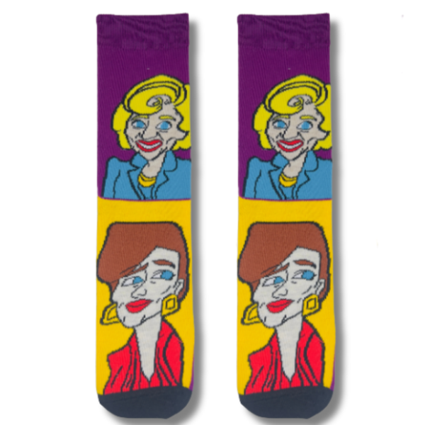Retro Pop Art Portrait Socks