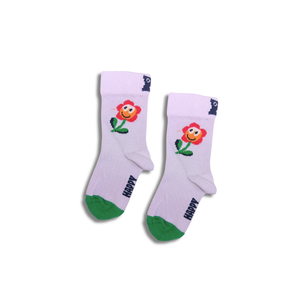 Smiling Flower Kids Crew Socks (2–3 Years)