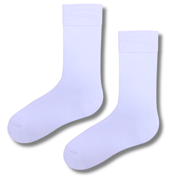 Solid White Crew Socks