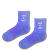 Take It Easy Purple Crew Socks
