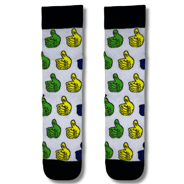 Thumbs Up Pattern Crew Socks