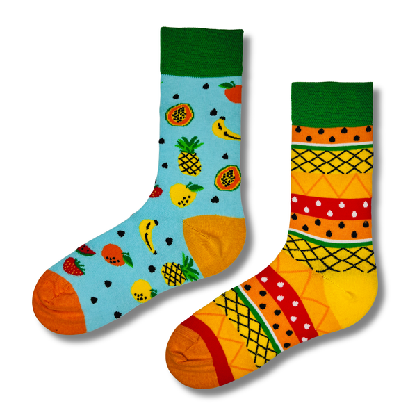 Tropical Fruit Mismatched Socks