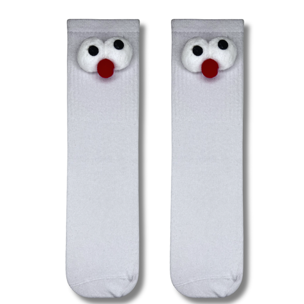 White Googly Eyes Crew Socks