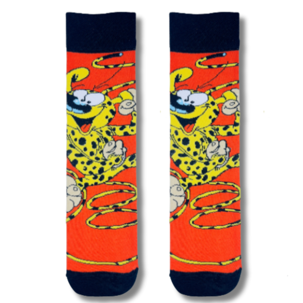 Wild Cheetah Cartoon Crew Socks